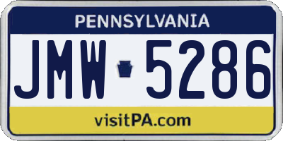 PA license plate JMW5286