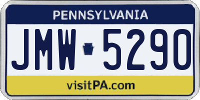 PA license plate JMW5290