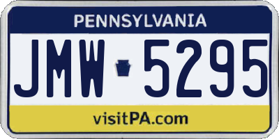 PA license plate JMW5295