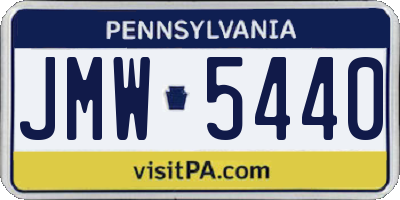 PA license plate JMW5440