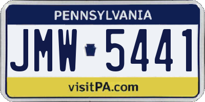 PA license plate JMW5441