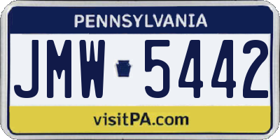 PA license plate JMW5442