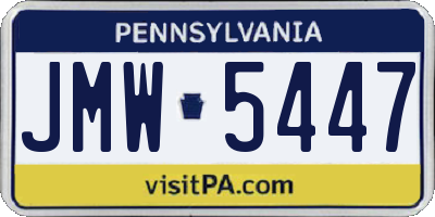PA license plate JMW5447