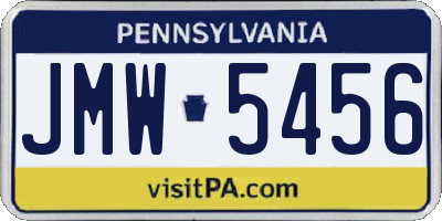 PA license plate JMW5456