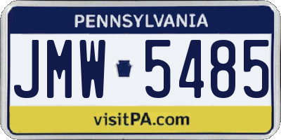 PA license plate JMW5485