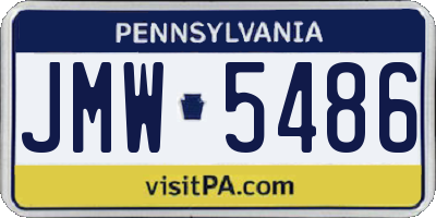 PA license plate JMW5486