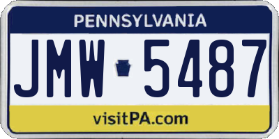 PA license plate JMW5487