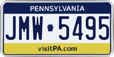PA license plate JMW5495