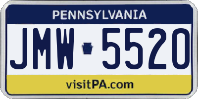 PA license plate JMW5520