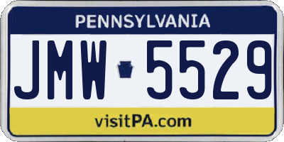 PA license plate JMW5529
