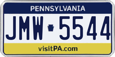 PA license plate JMW5544