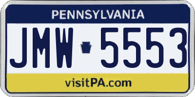 PA license plate JMW5553