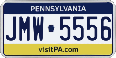 PA license plate JMW5556