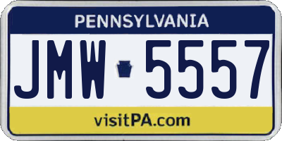 PA license plate JMW5557