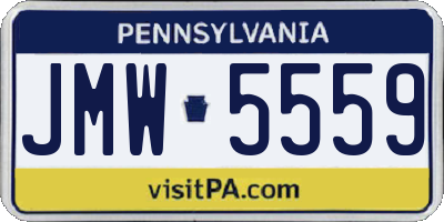PA license plate JMW5559