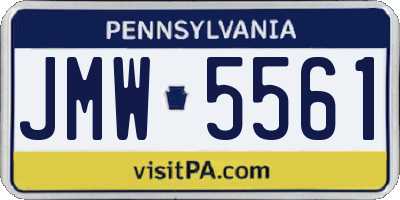 PA license plate JMW5561