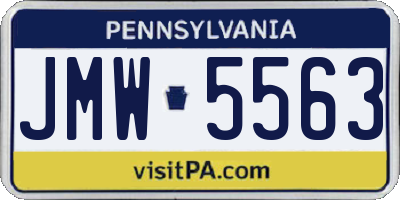 PA license plate JMW5563