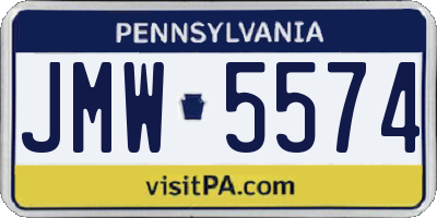 PA license plate JMW5574