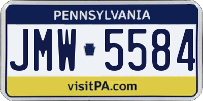 PA license plate JMW5584
