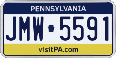PA license plate JMW5591