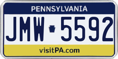PA license plate JMW5592