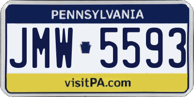 PA license plate JMW5593