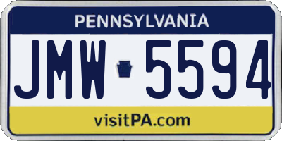 PA license plate JMW5594