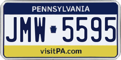 PA license plate JMW5595