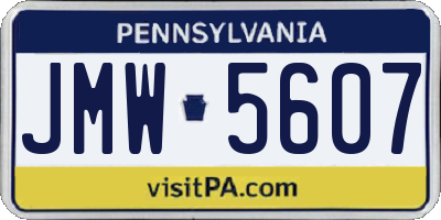 PA license plate JMW5607