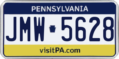 PA license plate JMW5628