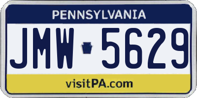 PA license plate JMW5629
