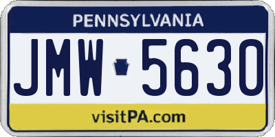 PA license plate JMW5630