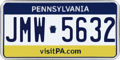 PA license plate JMW5632