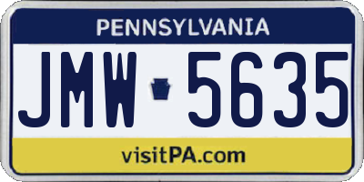 PA license plate JMW5635