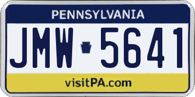 PA license plate JMW5641