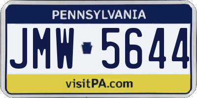 PA license plate JMW5644