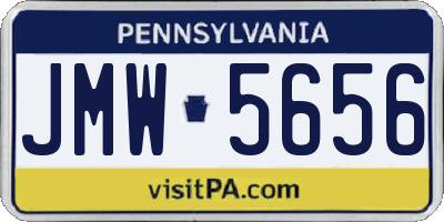 PA license plate JMW5656