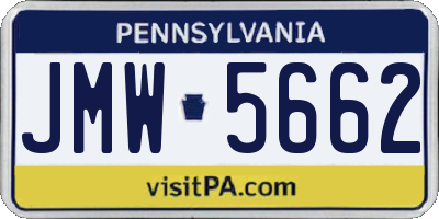 PA license plate JMW5662