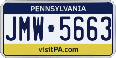 PA license plate JMW5663