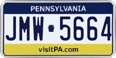 PA license plate JMW5664