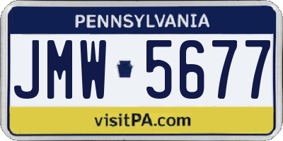 PA license plate JMW5677