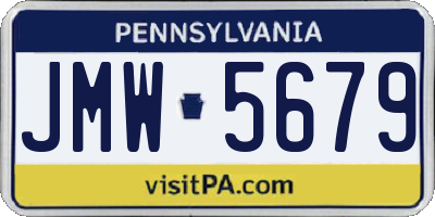 PA license plate JMW5679