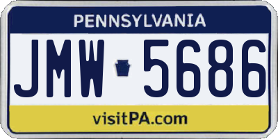 PA license plate JMW5686
