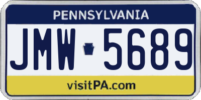 PA license plate JMW5689