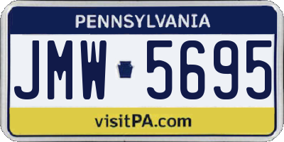 PA license plate JMW5695