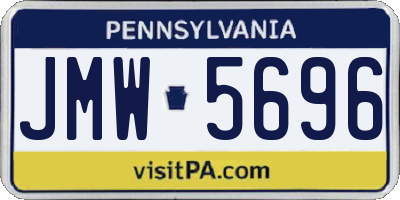 PA license plate JMW5696