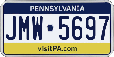 PA license plate JMW5697