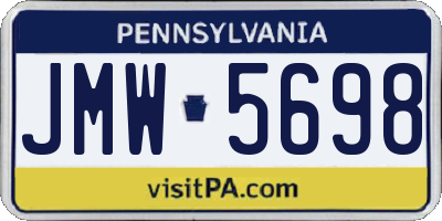 PA license plate JMW5698