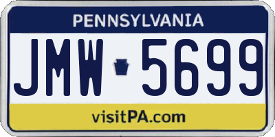 PA license plate JMW5699
