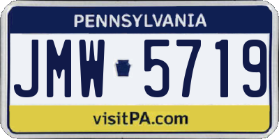 PA license plate JMW5719